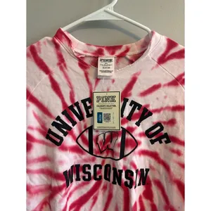 PINK‎ Victoria's Secret Wisconsin Tie Dye Cropped Sweatshirt XS NWT thumbnail 5