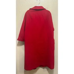 Vintage Red Wool Coat‎ Size 10 Mod 60s Style Above Knee Length thumbnail 4