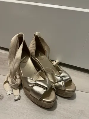 Cole Haan Gold Cream Tan Cloudfeel Hampton Wedge Platform Lace Up Sandal thumbnail 8