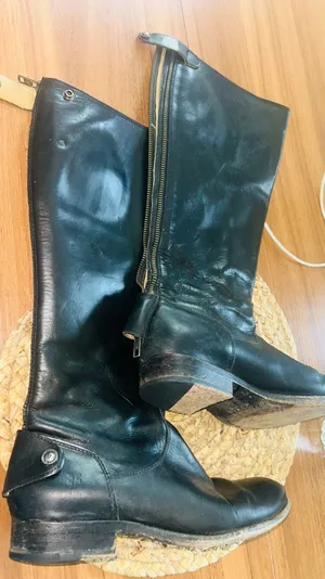 Frye Leather Boots Black Riding Melissa Button thumbnail 10