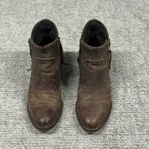 Circle G Corral Fringe Ankle Boots Womens 6 Distressed Leather Western Booties thumbnail 4