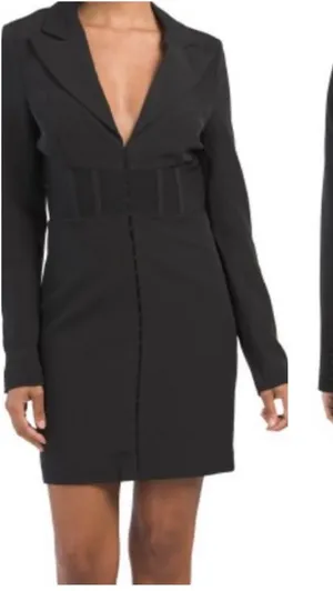Bardot Black Corset Blazer Mini Dress thumbnail 1