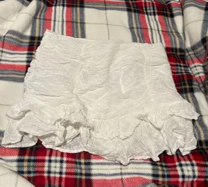 Lush Clothing Ruffle Mini White Skirt thumbnail 1