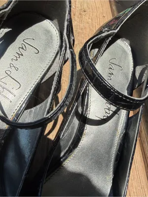 Sam & Libby Black Croc Embossed Mary Jane Pumps Womens 8M Block Heel Shoes thumbnail 7