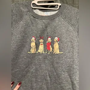 Custom Christmas sweater Gray Size M thumbnail 2