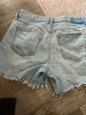 Abercrombie Light Blue Distressed Denim Shorts the baggy low rise thumbnail 5