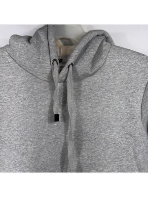 Women’s Gray Sherpa Lined Pullover Hoodie Size M Drawstring Kangaroo Pocket thumbnail 3