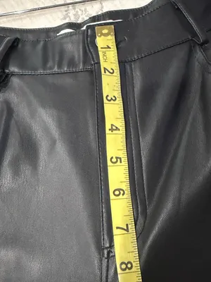 Zara brand women’s jeans Black Faux-Leather Slim Pants - Night Out Glam size 6 thumbnail 9