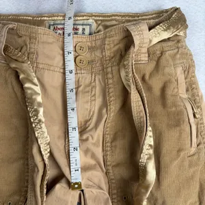 VTG Abercrombie & Fitch Paratrooper Cargo Pants Women's 0 Tan Low Rise Satin Y2K thumbnail 7