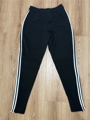 adidas Black Track‎ Pants with White Side Stripes thumbnail 2