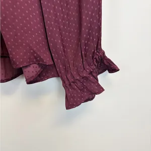 Madewell Burgundy Ruffled Blouse thumbnail 5