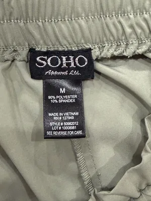 Soho Olive Drawstring Athletic Shorts thumbnail 4
