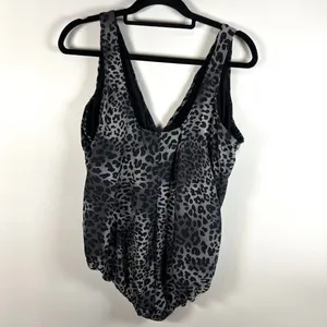 MIRACLESUIT Animal Leopard Print Ruched Front One-Piece‎ Bathing Suit 22W Beach thumbnail 4