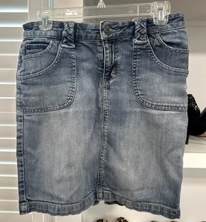 Arizona Jeans Co. Women's Denim Jean Skirt Braided Belt Loops 27" Waist thumbnail 1