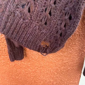 Altard State Womens Small Sweater Plum Distressed Open Knit Long Sleeve Pullover thumbnail 4