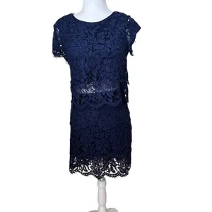 LULU'S 2 Piece Navy Lace Dress Top & Skirt Set Size Small thumbnail 6