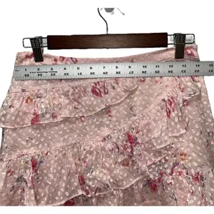 LoveShackFancy Imelda Skirt Bubbly Pink Size 4 Mini Ruffle Skirt Silk Blend thumbnail 9