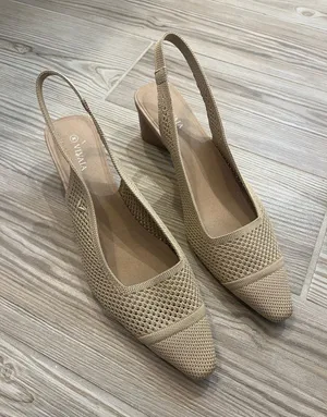 Vivaia Leah Pointed-Toe Slingback Sandals (Sz EU 42) Almond Knit thumbnail 1