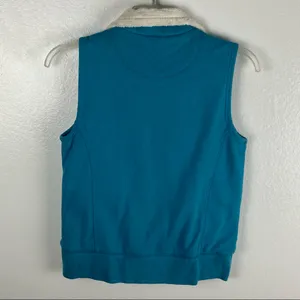 L.L. BEAN Aqua Blue Fleeced Lined Full Zipper Vest Size XS Hiking Outerwear Cozy thumbnail 2