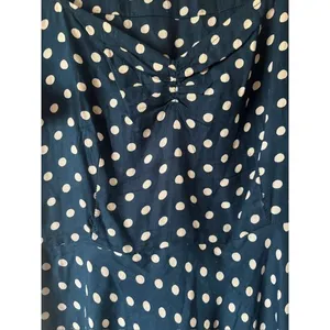 Compania Fantastica Spanish Navy White Polka Dot Indie Mini Dress Size Medium thumbnail 4