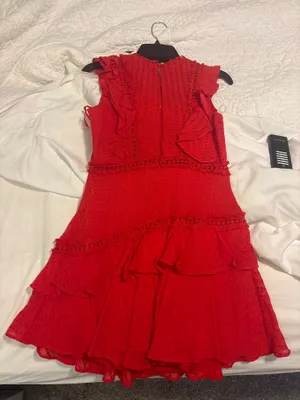 Red Selfie Leslie Ruffle Dress thumbnail 2