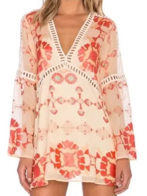 For Love And Lemons Barcelona Mini Dress Embroidered Rare Boho Size XS Women's thumbnail 1