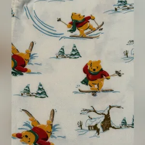 Disney Winnie the Pooh size extra large pajama pants with a cute winter scene. thumbnail 7