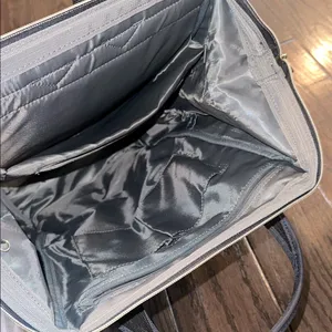 Stylish Navy travel Backpack with phone charger and lots of compartments thumbnail 4