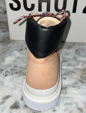 Schutz 🆕 BNIB | Marlua Leather Platform Lace Up Boot | Honey Beige & Black thumbnail 11