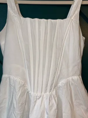 Papermoon Cotton Poplin Corset Mini Square Neck Pleated Pockets Cottagecore Dres thumbnail 9