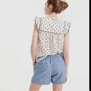 J Crew Point Sur Chambray Seaside Short in Linen Blend White Size Small NWT thumbnail 8