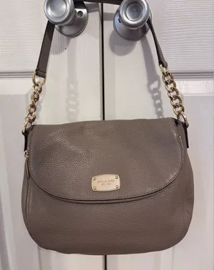 Michael Kors Taupe Shoulder Bag with Gold Chain thumbnail 1