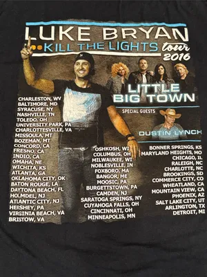 Luke Bryan 2016 Kill the Light Tour Unisex Tshirt see measurments thumbnail 3