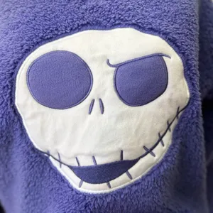 Disney Nightmare Before Christmas Fleece Long Sleeve Plush Pajama Top Purple M thumbnail 9