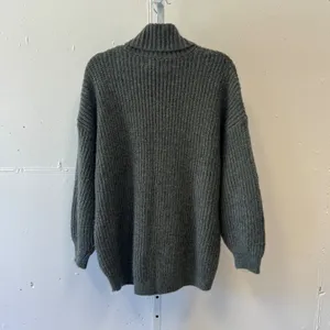 Old Navy Green Shaker Rib Turtleneck Tunic Length Sweater Oversized Wool Mix Lg thumbnail 2