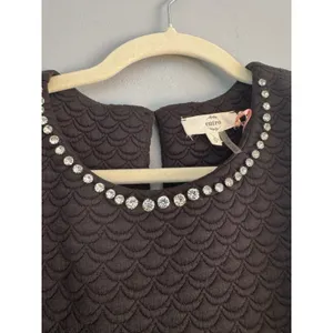 NWT Entro Black Quilted Jewel Neck Sheath Dress Women’s Size Small thumbnail 4