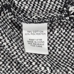 Adyson Parker Womens Blazer Jacket Black White Textured Open Front Long Sleeve L thumbnail 5