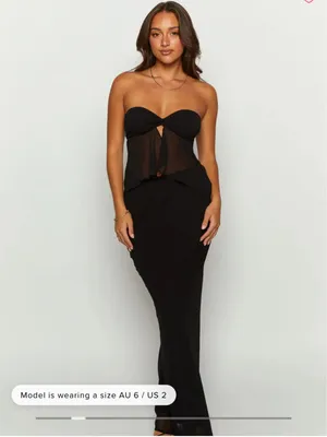 Beginning Boutique Sheer Black Strapless Top thumbnail 3
