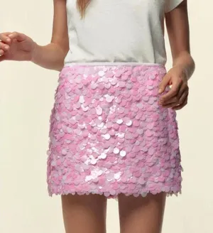Zara Pink Sequin Skirt thumbnail 1