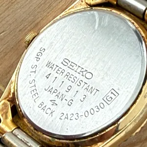 Seiko SQ Presidential Gold Plated Ladies Watch Gold Dial Hands Markers Day Date thumbnail 11