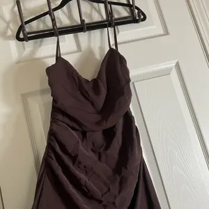 NWT Zara brown open-back maxi dress with back ruching size large thumbnail 8