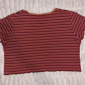 Stylish Striped Short Sleeve Top in Red and Yellow thumbnail 4