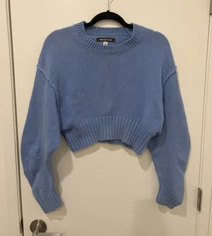 Urban Outfitters blue cropped Aiden Pullover Knit Sweater Small thumbnail 1