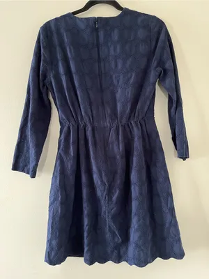J Crew Navy Blue Eyelet Lace V Neck Mini Dress 6 Office Business Casual Preppy thumbnail 6