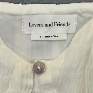 Lovers and Friends White Puff Sleeve Button Front Crop Top‎ Smocked Small thumbnail 2