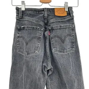 Levi's Ribcage Straight Ankle Jeans Charcoal Gray Black Wash Size 24‎ thumbnail 8