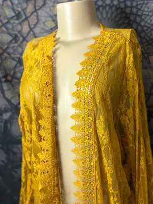 Polly & Esther Golden Yellow Lace Cardigan thumbnail 2