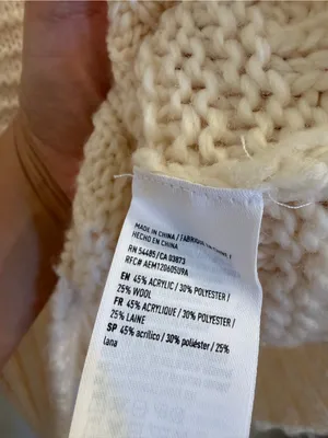 American Eagle Outfitters Cream Cable Knit Women's Sweater Small thumbnail 3