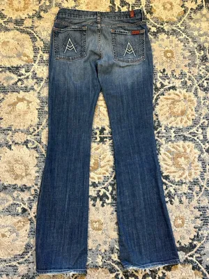 7 For All Mankind *A*Pocket Boot Cut Women’s 27”X33” Made In USA VTG Y2K LowRise thumbnail 2