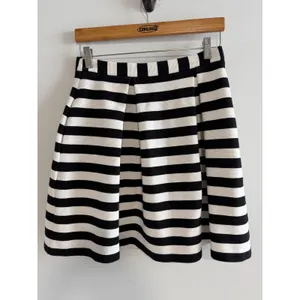 Boden Striped Skirt Woman's Black White Cotton Preppy Minimalist Pockets Size 12 thumbnail 11
